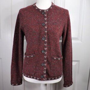 Vintage Woolrich Ruby Red Wool Blend Cardigan S